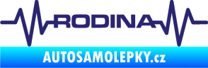 Samolepka Srdeční tep 032 rodina střední modrá