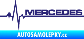 Samolepka Srdeční tep 035 pravá mercedes střední modrá