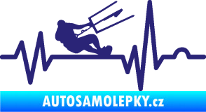 Samolepka Srdeční tep 038 pravá kiteboarding střední modrá