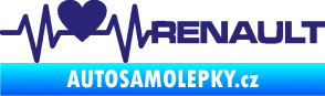 Samolepka Srdeční tep 041 pravá Renault střední modrá