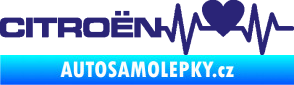 Samolepka Srdeční tep 056 levá Citroen střední modrá