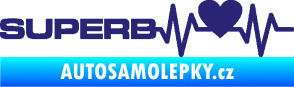 Samolepka Srdeční tep 072 levá Superb střední modrá