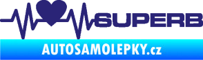 Samolepka Srdeční tep 072 pravá Superb střední modrá