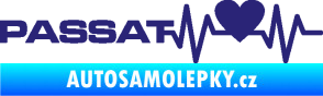 Samolepka Srdeční tep 077 levá Volkswagen Passat střední modrá