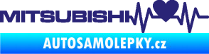 Samolepka Srdeční tep 082 levá Mitsubishi střední modrá