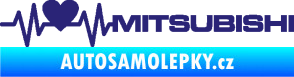 Samolepka Srdeční tep 082 pravá Mitsubishi střední modrá