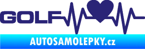Samolepka Srdeční tep 084 levá Volkswagen Golf střední modrá
