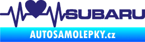 Samolepka Srdeční tep 086 pravá Subaru střední modrá