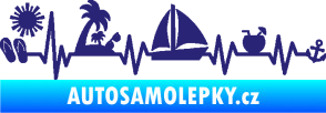 Samolepka Srdeční tep 094 pravá dovolená u moře střední modrá
