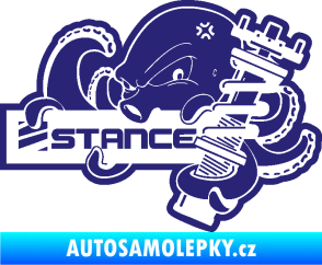 Samolepka Stance nápis s chobotnicí střední modrá