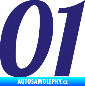 Samolepka Startovní číslo 01 typ 3 střední modrá