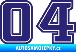 Samolepka Startovní číslo 04 typ 5 střední modrá