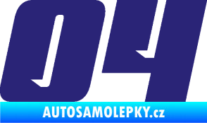 Samolepka Startovní číslo 04 typ 6 střední modrá
