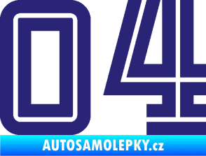 Samolepka Startovní číslo 04 typ 7 střední modrá