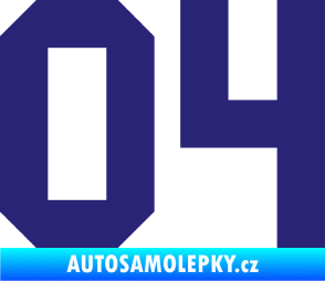 Samolepka Startovní číslo 04 střední modrá