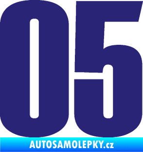Samolepka Startovní číslo 05 typ 2 střední modrá