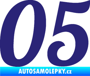 Samolepka Startovní číslo 05 typ 3 střední modrá