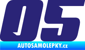 Samolepka Startovní číslo 05 typ 6 střední modrá