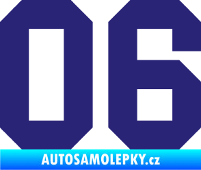 Samolepka Startovní číslo 06 střední modrá