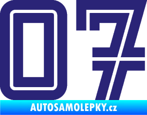 Samolepka Startovní číslo 07 typ 7 střední modrá