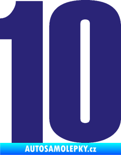 Samolepka Startovní číslo 10 typ 2    střední modrá
