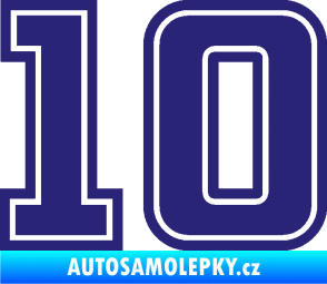 Samolepka Startovní číslo 10 typ 5 střední modrá
