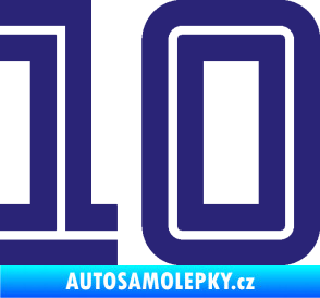 Samolepka Startovní číslo 10 typ 7 střední modrá
