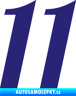 Samolepka Startovní číslo 11 typ 3   střední modrá