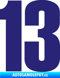 Samolepka Startovní číslo 13 typ 2    střední modrá