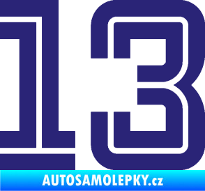 Samolepka Startovní číslo 13 typ 7 střední modrá