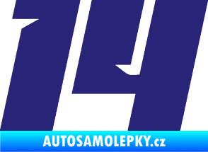 Samolepka Startovní číslo 14 typ 6 střední modrá