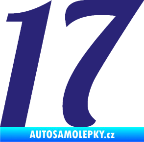 Samolepka Startovní číslo 17 typ 3        střední modrá