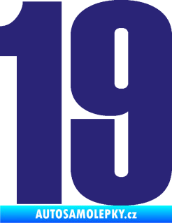 Samolepka Startovní číslo 19 typ 2      střední modrá