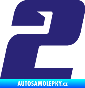 Samolepka Startovní číslo 2 typ 6 střední modrá