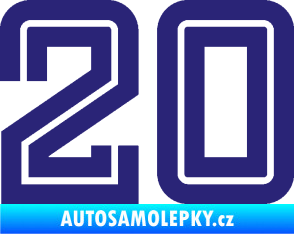 Samolepka Startovní číslo 20 typ 7 střední modrá