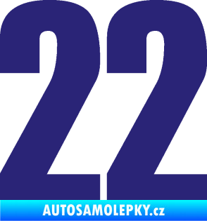 Samolepka Startovní číslo 22 typ 2         střední modrá