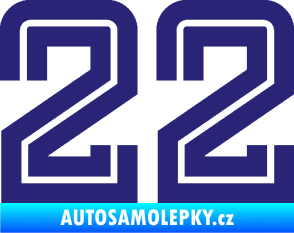 Samolepka Startovní číslo 22 typ 7 střední modrá