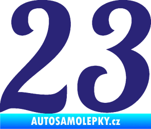 Samolepka Startovní číslo 23 typ 3  střední modrá