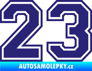 Samolepka Startovní číslo 23 typ 4 střední modrá