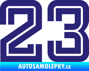 Samolepka Startovní číslo 23 typ 7 střední modrá