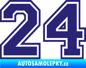 Samolepka Startovní číslo 24 typ 4 střední modrá
