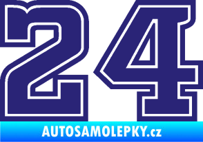 Samolepka Startovní číslo 24 typ 5 střední modrá