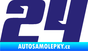 Samolepka Startovní číslo 24 typ 6 střední modrá