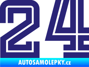 Samolepka Startovní číslo 24 typ 7 střední modrá