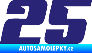 Samolepka Startovní číslo 25 typ 6 střední modrá