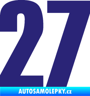 Samolepka Startovní číslo 27 typ 2     střední modrá