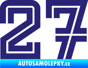 Samolepka Startovní číslo 27 typ 7 střední modrá
