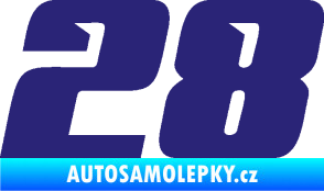 Samolepka Startovní číslo 28 typ 6 střední modrá