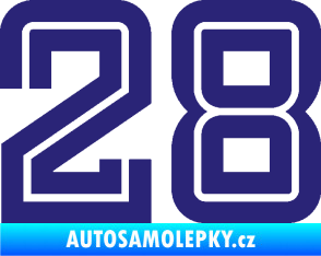 Samolepka Startovní číslo 28 typ 7 střední modrá