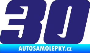 Samolepka Startovní číslo 30 typ 6 střední modrá